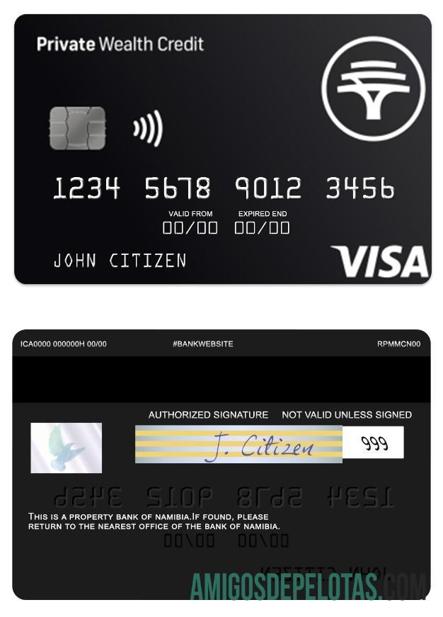 Namibia First National Bank Private Wealth Credit Visa Card real example